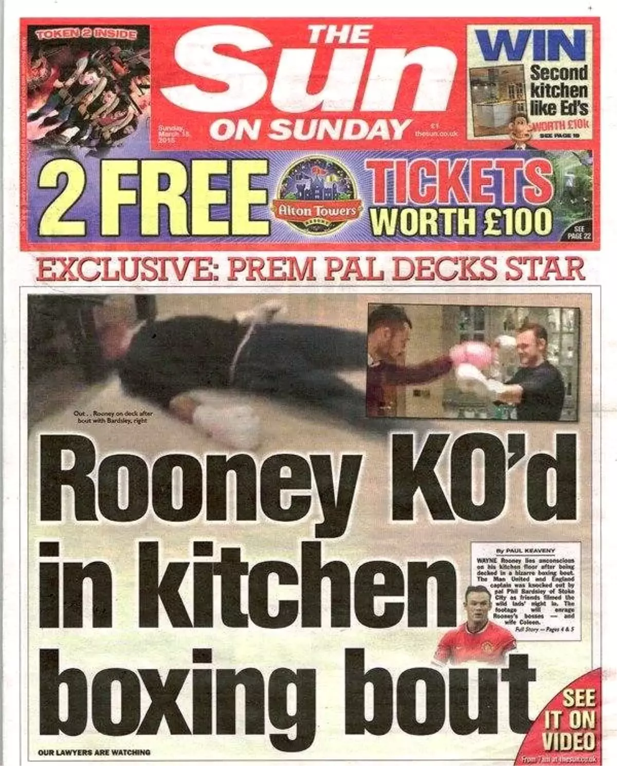 The Sun On Sunday Gazetesi: "Aptal Rooney"