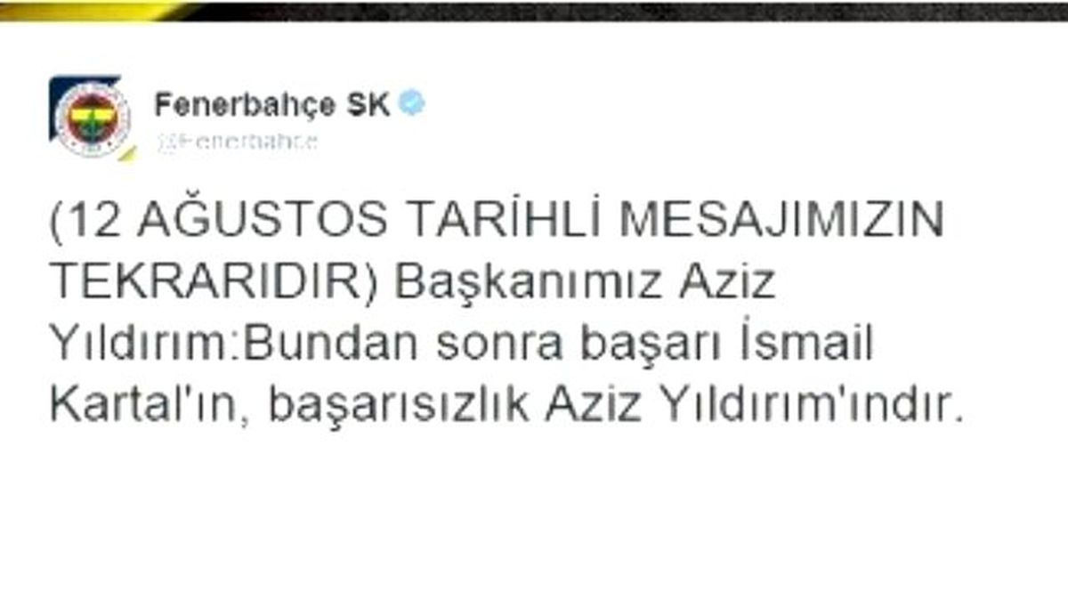 Fenerbahçe\'den Olaylı Tweet\'e Açıklama
