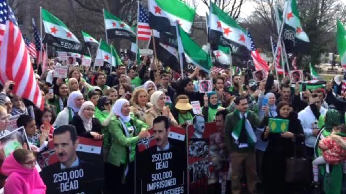 Beyaz Saray Önünde Esed Protestosu