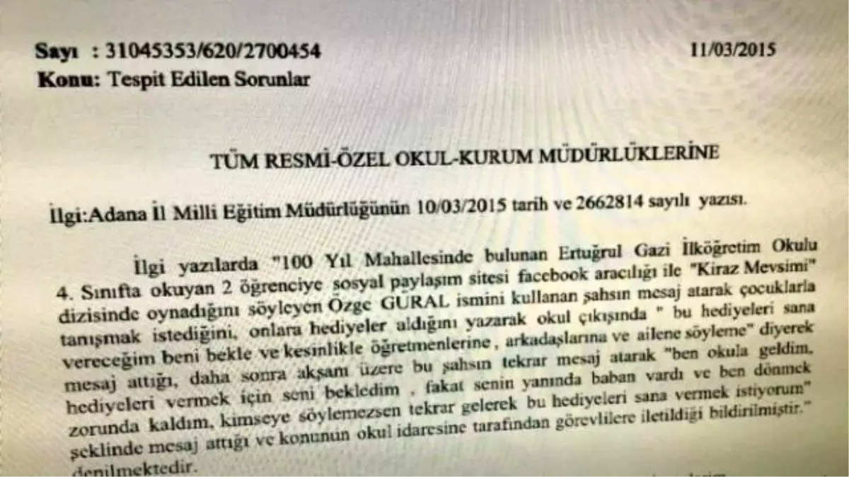 Adana\'da Emniyet ve Milli Eğitim Alarma Geçti! Okullarda Sapık Alarmı