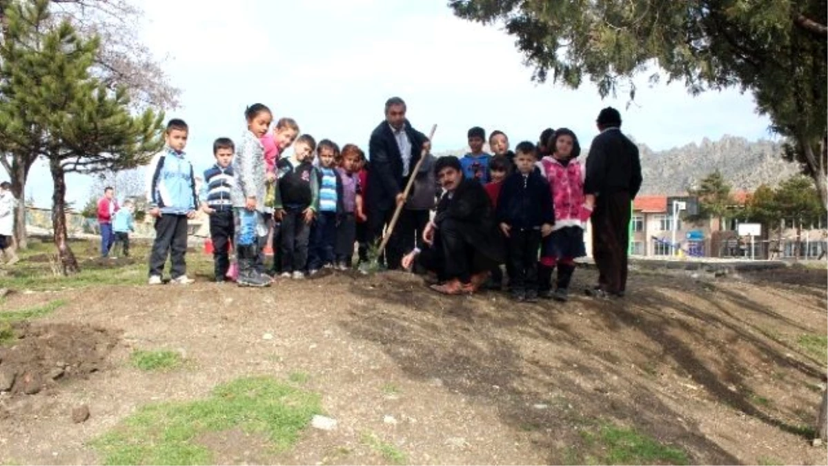 Sivrihisar\'da Öğrencilerin Minik Elleri Çam Fidanlarına Uzandı