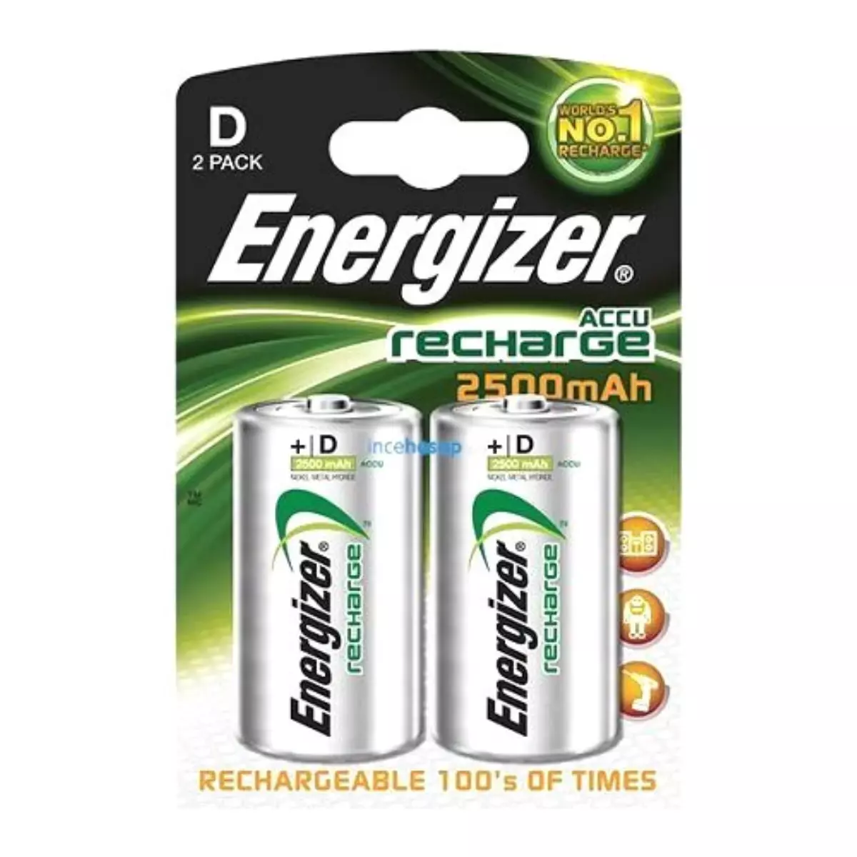 Energizer E10-8757 2500mah D Tipi Şarjlı Pil