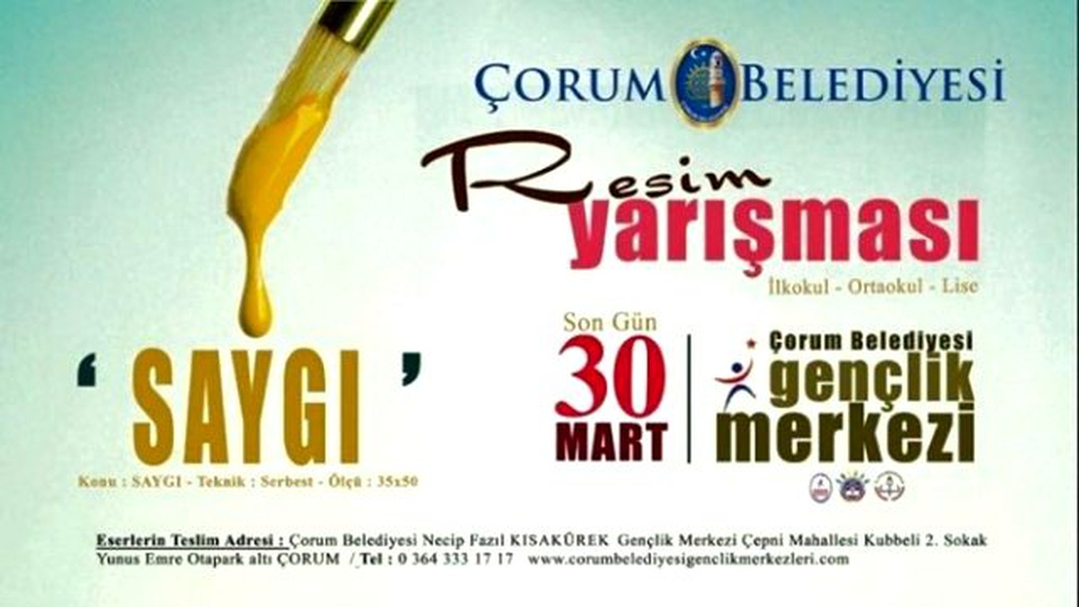 Saygı" Konulu Resim Yarışmasına Yoğun İlgi