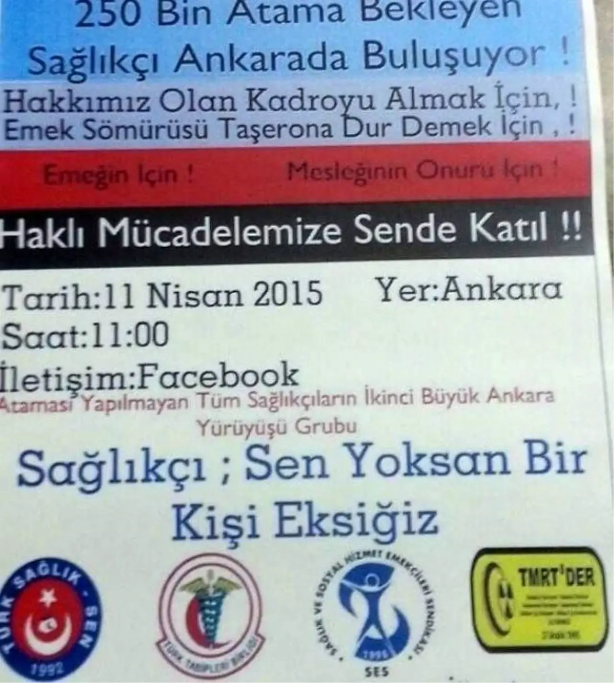 Ataması Yapılmayan Sağlık Çalışanları 11 Nisan\'da Ankara\'da Buluşuyor