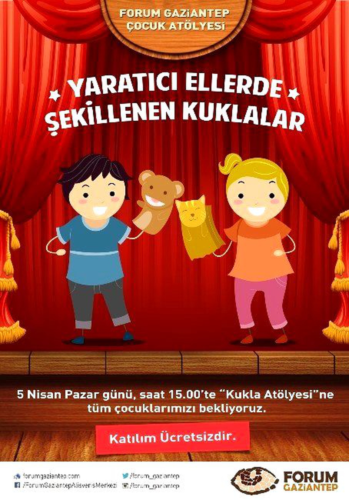 Forum Gaziantep\'te Kuklalar Çocuklarla Hayat Bulacak