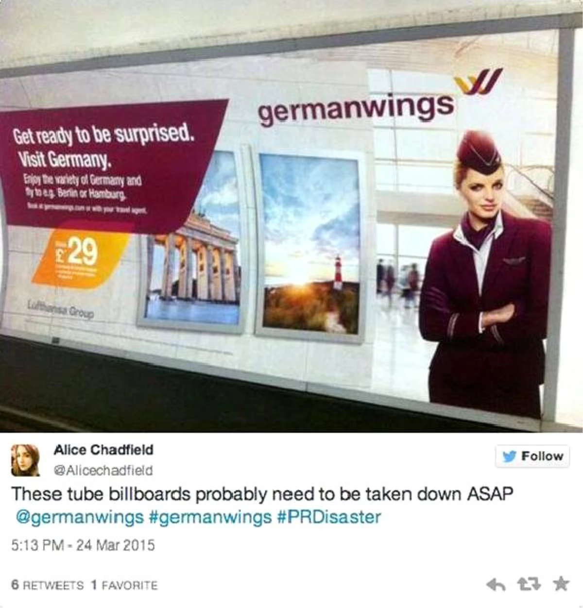 Germanwings, Reklamını Değiştirdi