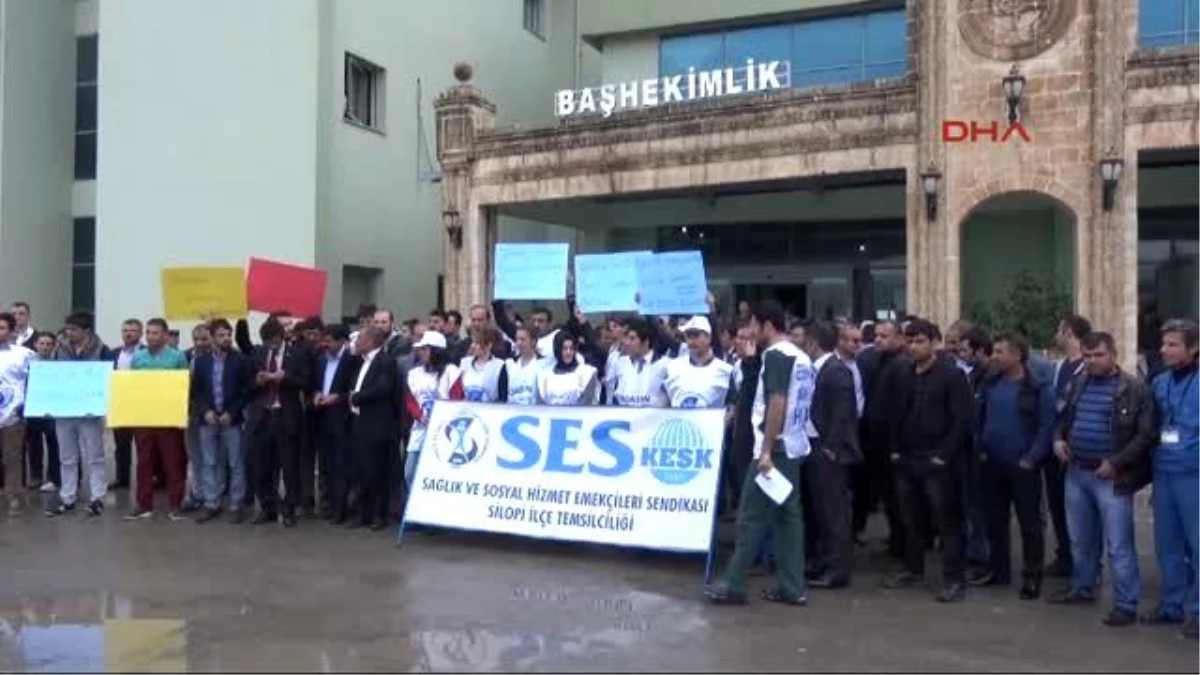 Silopi\'de, Doktorların Güvenlik Gerekçeli Tayin Talebine Protesto