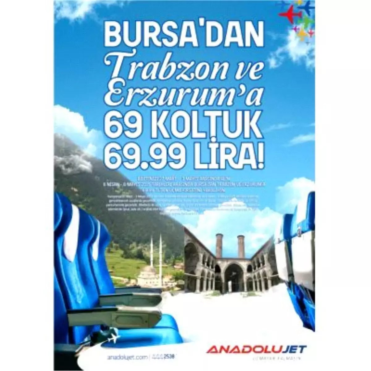 Anadolujet\'ten 69 Koltuk Yalnızca 69,99 Tl