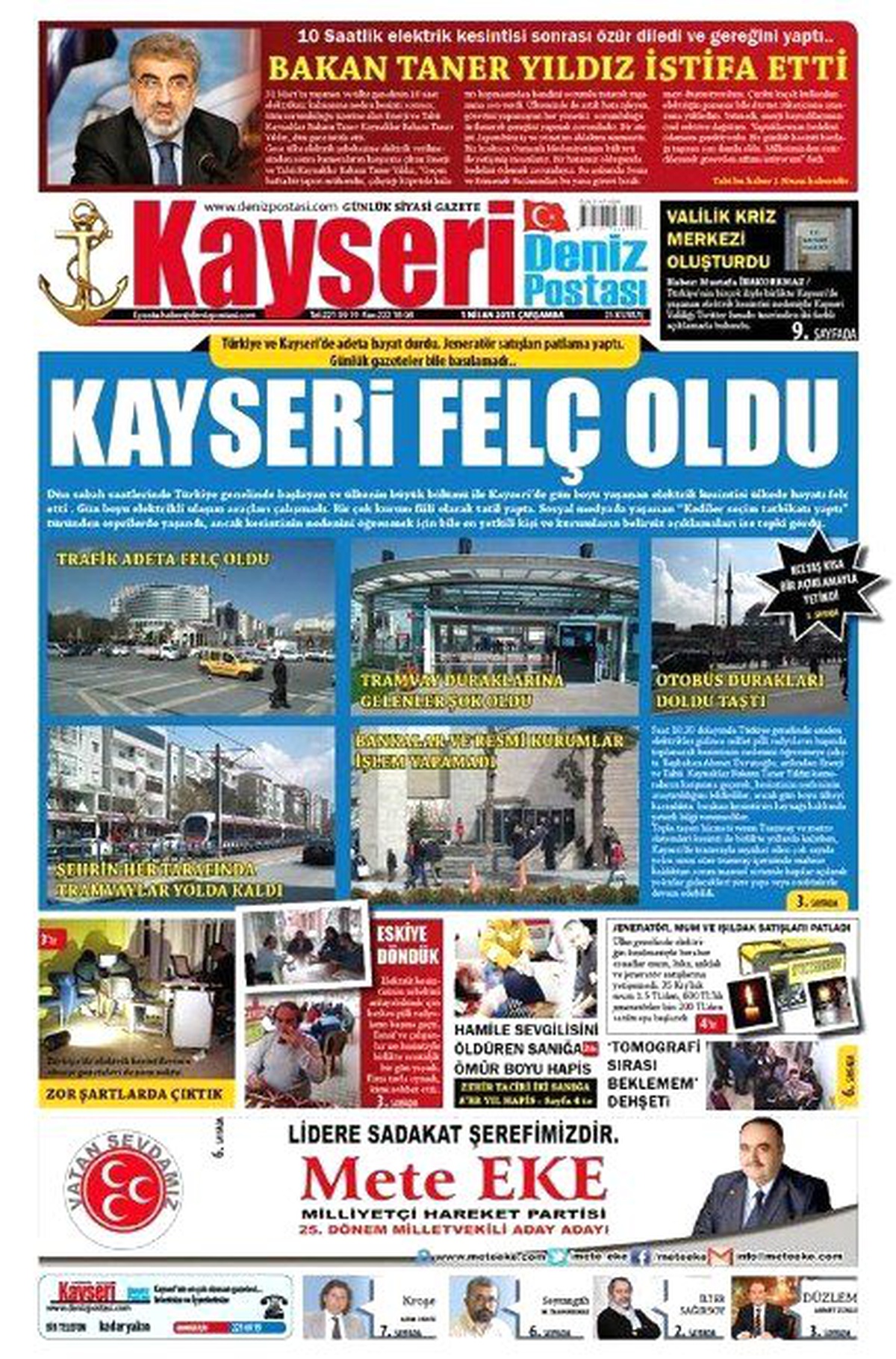 Kayseri\'de Yerel Gazeteden 1 Nisan Şakası