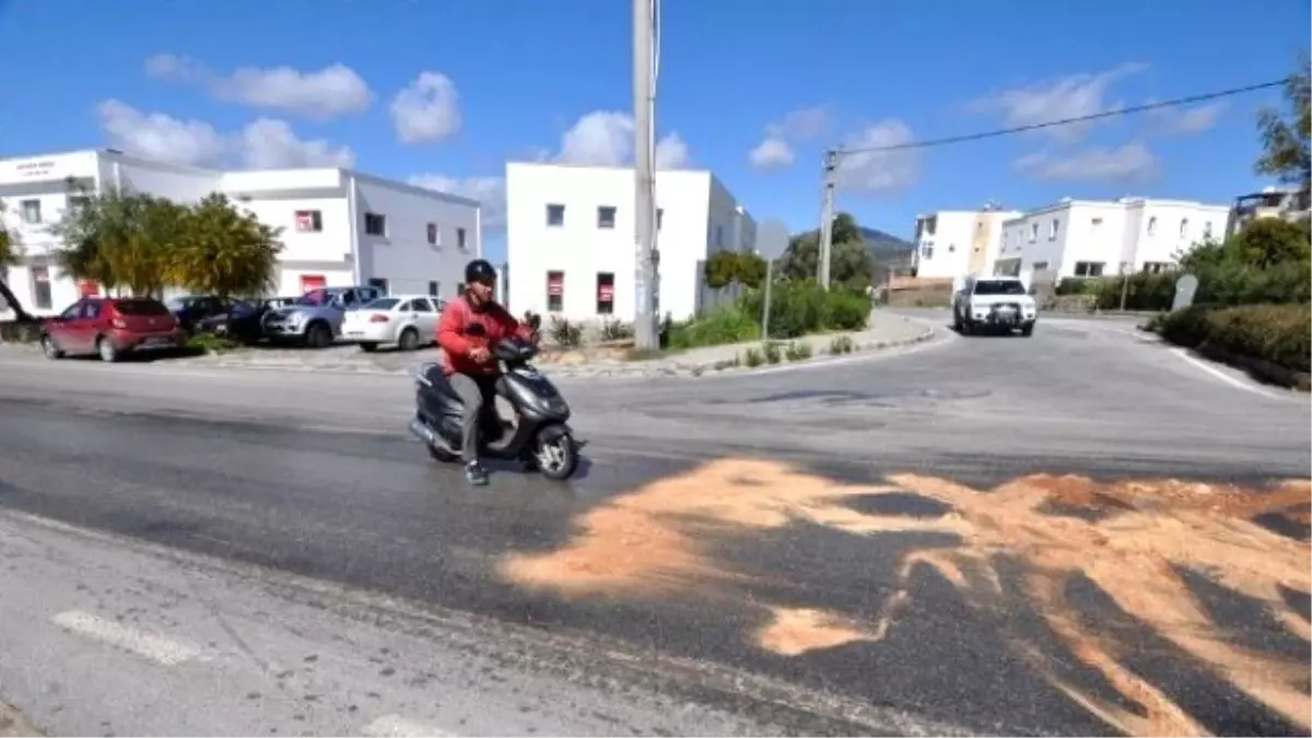 Motosiklet Sürücüleri Zor Anlar Yaşadı