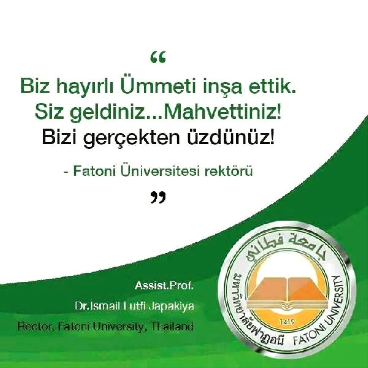 Taylandlı Rektör 2 Öğrencilerinin Öldürülmesine Karşı Sert Tepki Gösterdi: "Hayırlı Bir Ümmet İnşaa...