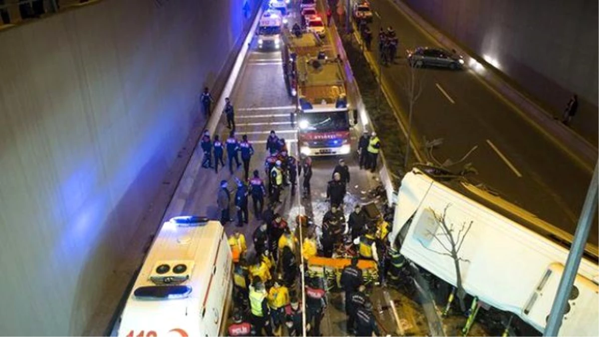 Ankara\'da Halk Otobüsü Köprüden Uçtu: 1 Ölü, 12 Yaralı