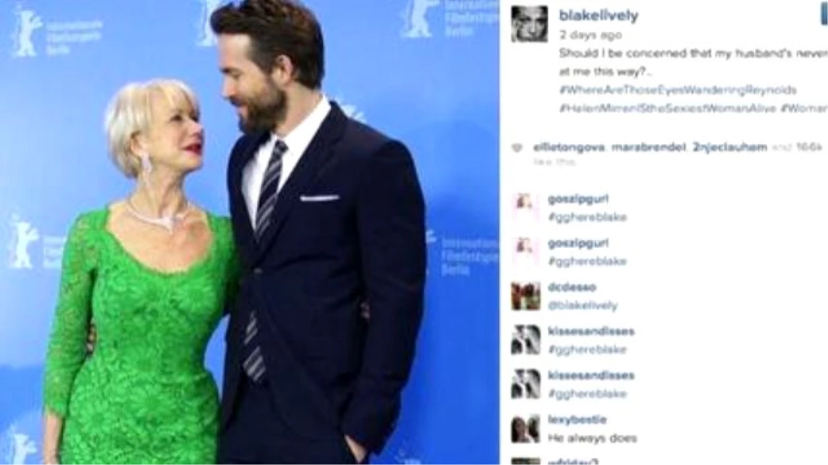Blake Lively Busts Ryan Reynolds Gazing Lovingly At Helen Mirren
