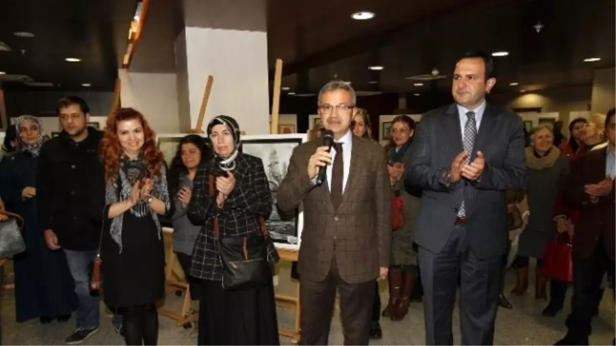 Gesmek Kursiyerlerinden Karakalem Sergisi