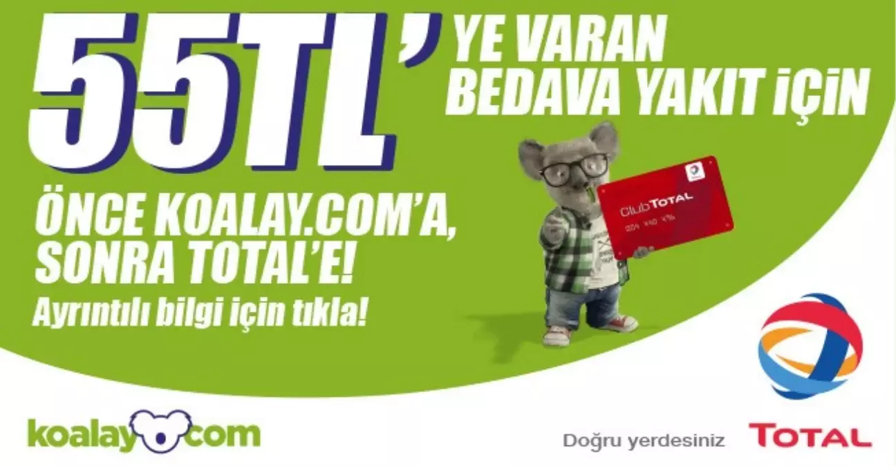 Koalay.com ve Total\'den 55 TL\'ye Varan Bedava Yakıt Kampanyası