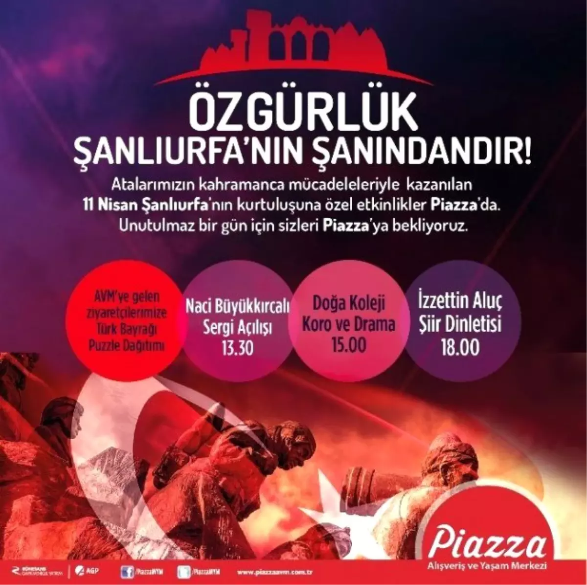 Şanlıurfa\'nın 95. Kurtuluş Yıldönümü Piazza\'da Kutlanacak