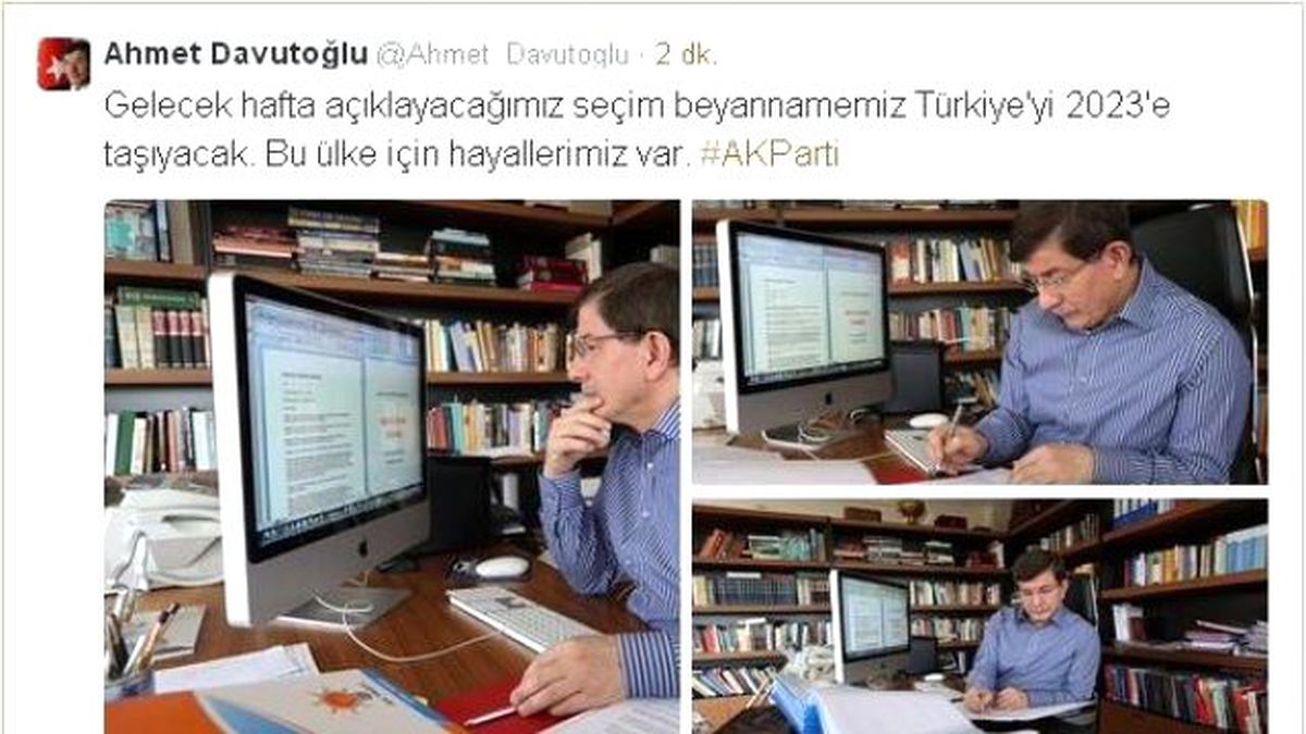 Başbakan Ahmet Davutoğlu, Çalışma Ofisinden Fotoğraf Paylaştı