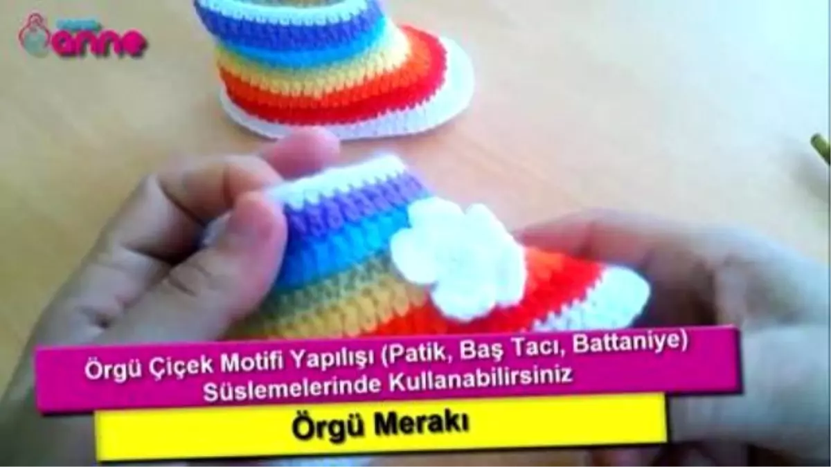 Örgü Çiçek Motifi Yapılışı (Patik, Baş Tacı, Battaniye)