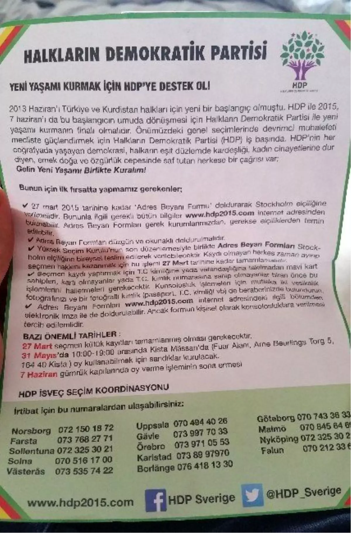 İsveç\'te Kürt Dernekleri Hdp\'ye Çalışıyor