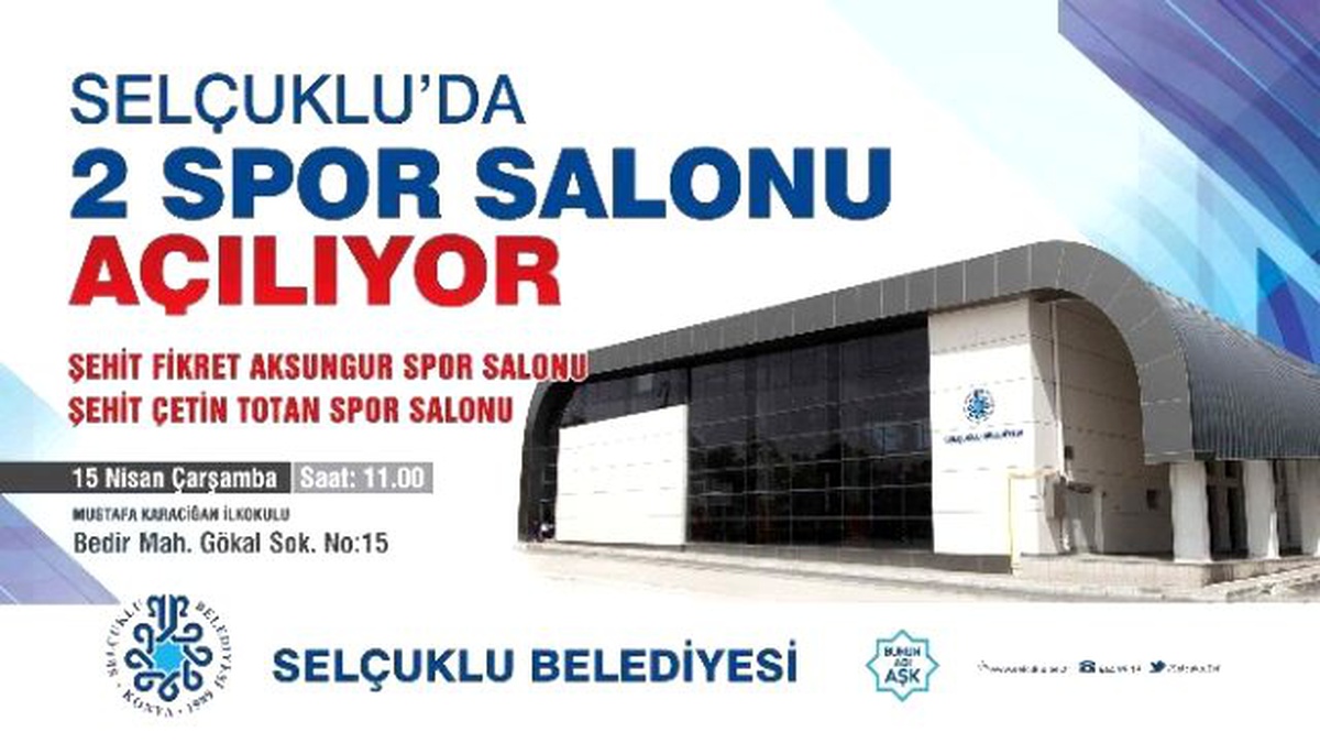 Selçuklu\'da 2 Spor Salonu Açılıyor