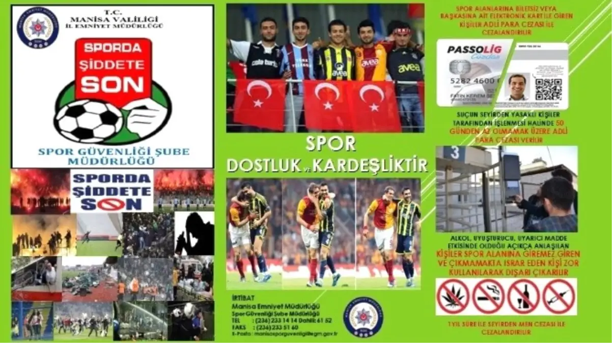 Manisa Polisinden \'Sporda Şiddete Son\' Broşürü