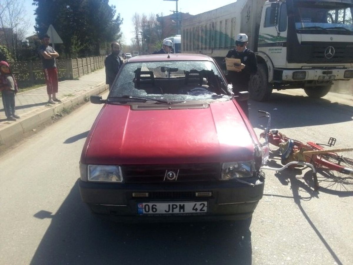 Otomobil Bisikletle Çarpıştı: 1 Yaralı