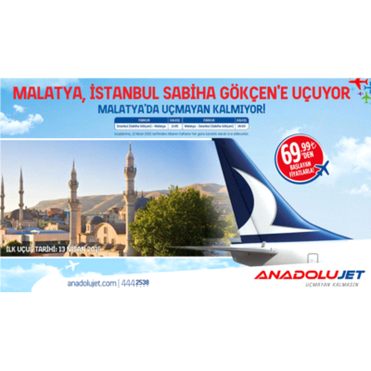 Anadolujet İstanbul Sabiha Gökçen – Malatya Hattını Hizmete Açtı
