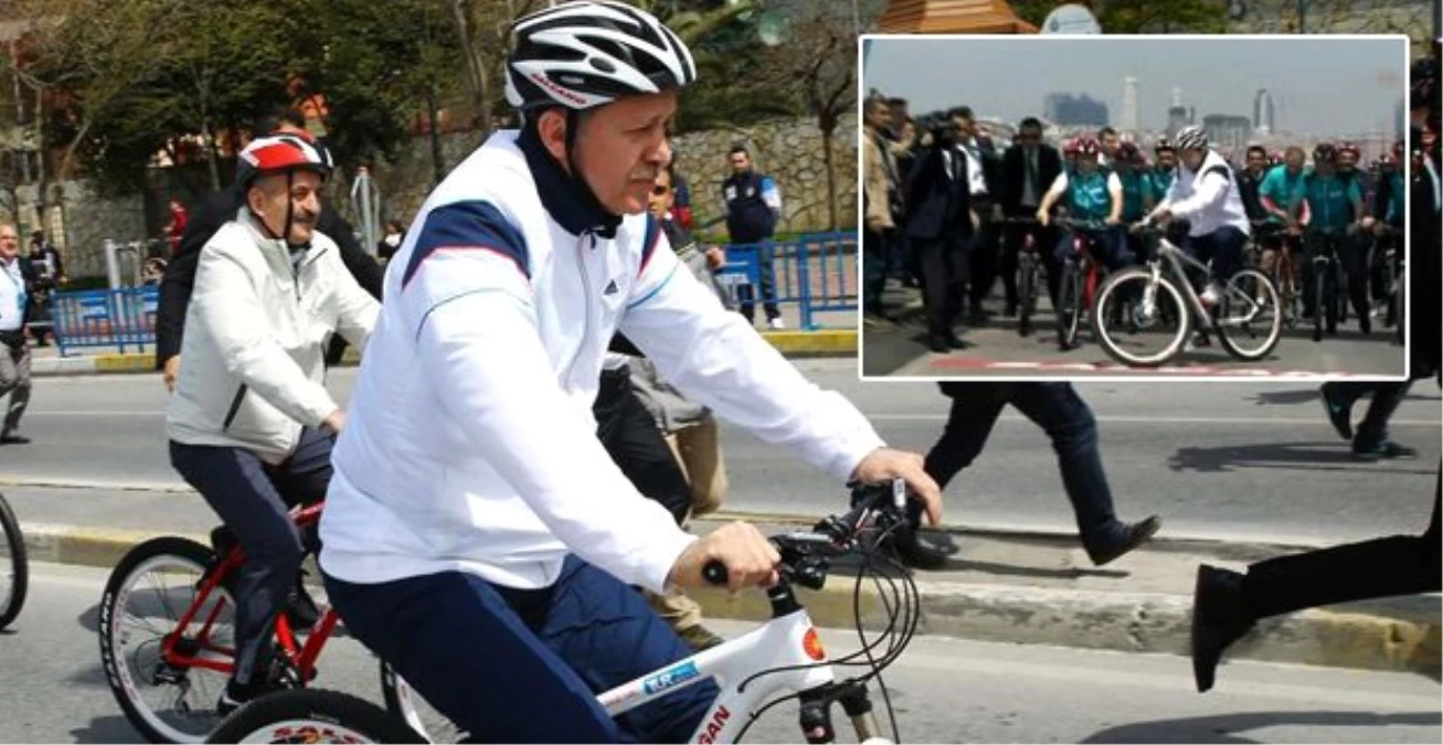 Erdoğan, Bisiklet Turunda Pedal Çevirdi, İlk Denemede Sendeledi