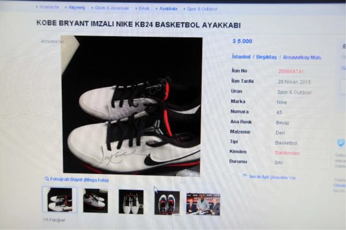 Kobe Bryant\'ın İmzalı Ayakkabısı Satılığa Çıkartıldı