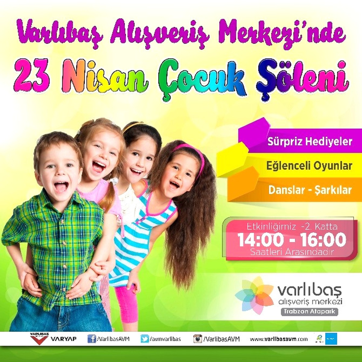 Varlıbaş Alışveriş Merkezi\'nde 23 Nisan Çocuk Bayramı Şöleni