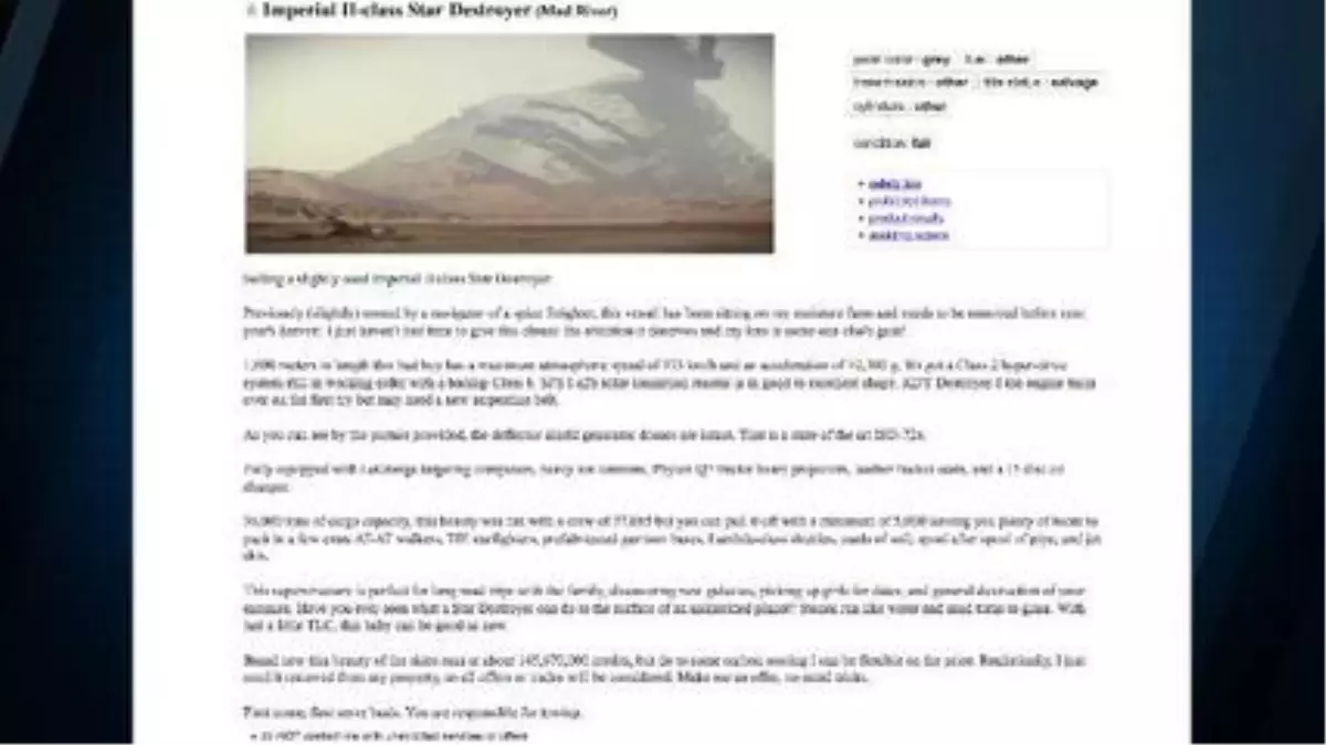 Star Wars\' Imperial Star Destroyer Craigslist Post Reads Like A Used Car Ad