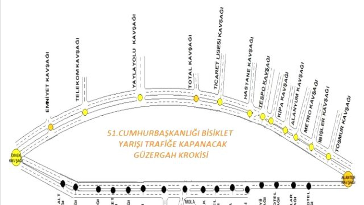 Alanya\'da Cumhurbaşkanlığı Bisiklet Turu Nedeniyle Kapanacak Yollar Açıklandı