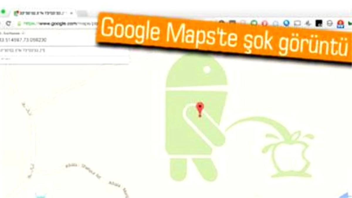 Google Maps\'te, Android Robotu Apple\'ın Logosuna İşiyor!