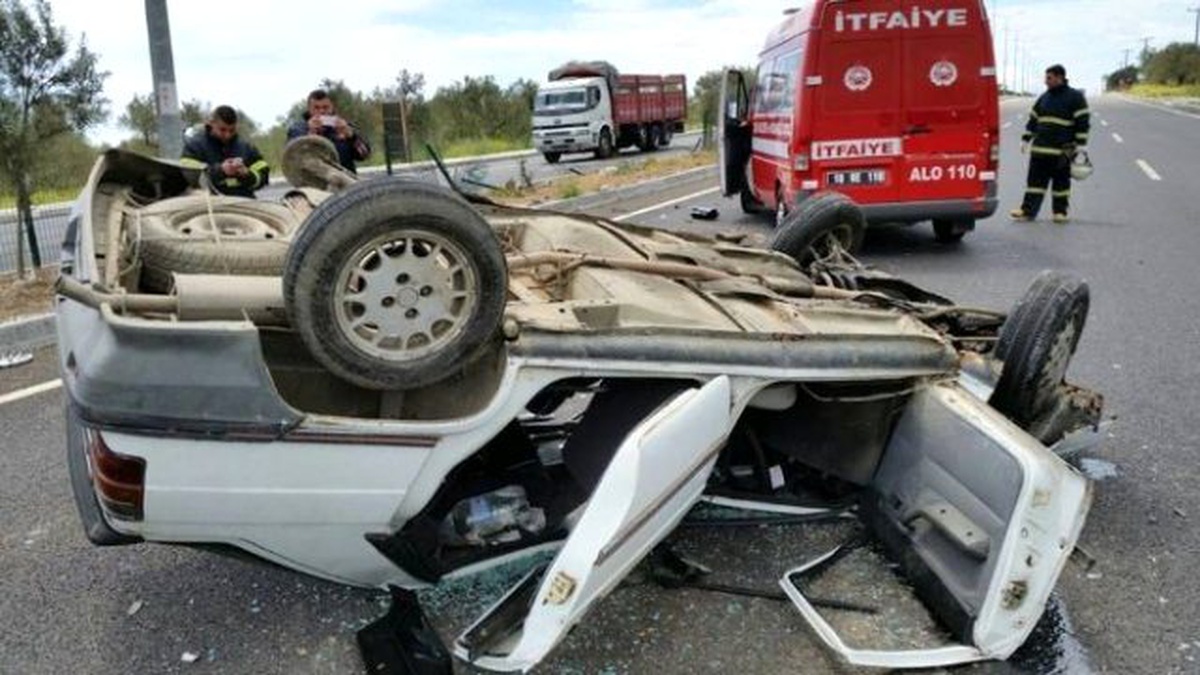 Tekerleği Kopan Otomobil Taklalar Attı: 1 Yaralı