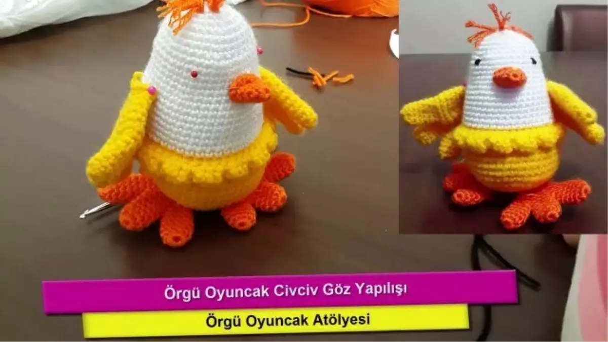 Örgü Oyuncak Civciv Göz Yapılışı