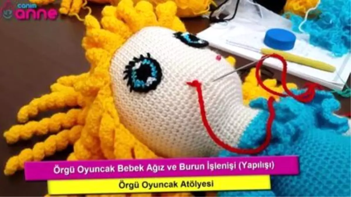 Örgü Oyuncak Bebek Ağız ve Burun İşlenişi (Yapılışı)