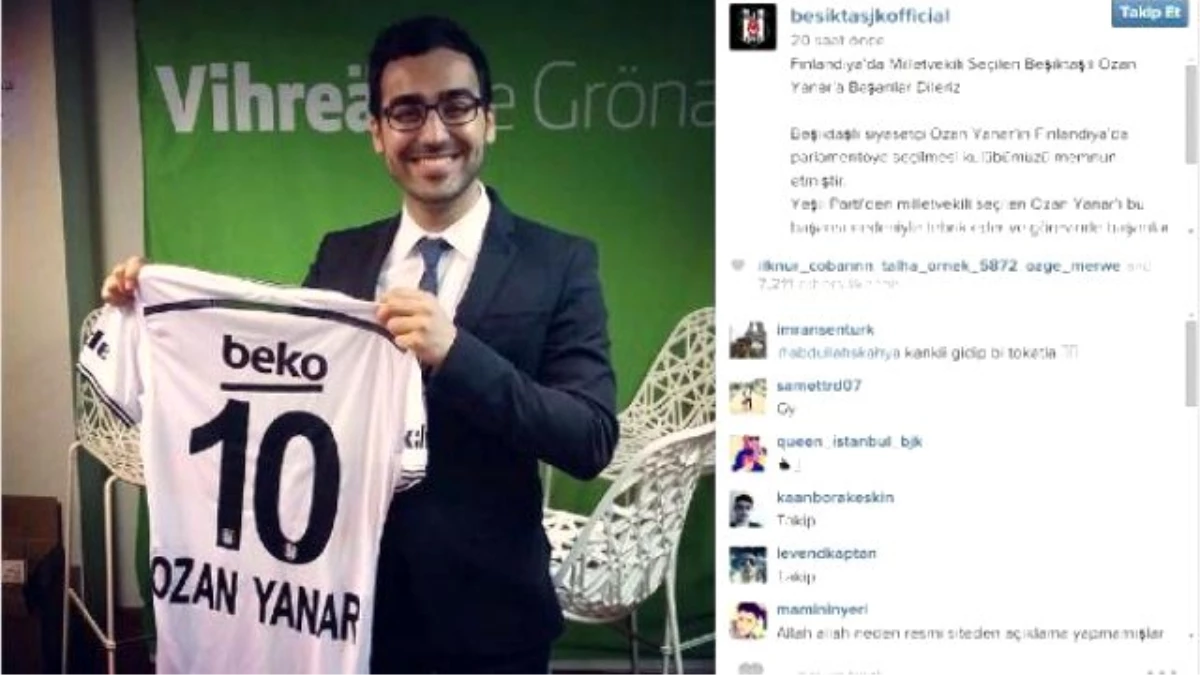 Finlandiya\'da Milletvekili Seçilen Ozan Yanar\'a Beşiktaş Forması