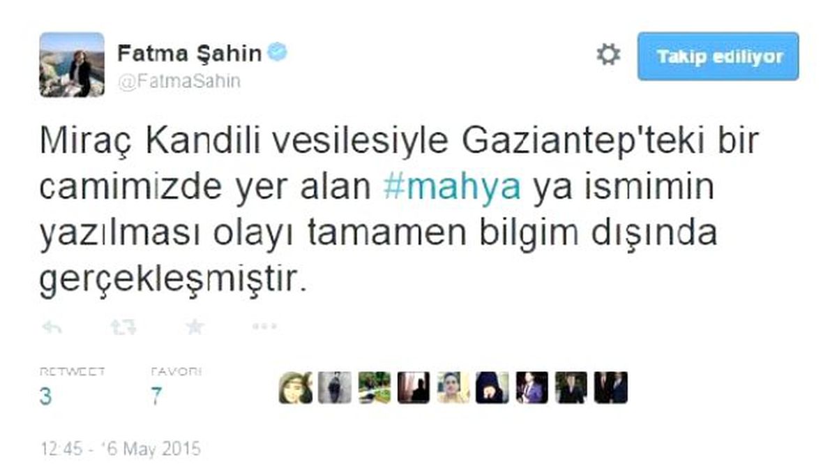 Fatma Şahin Adı Cami Mahyasında (2)