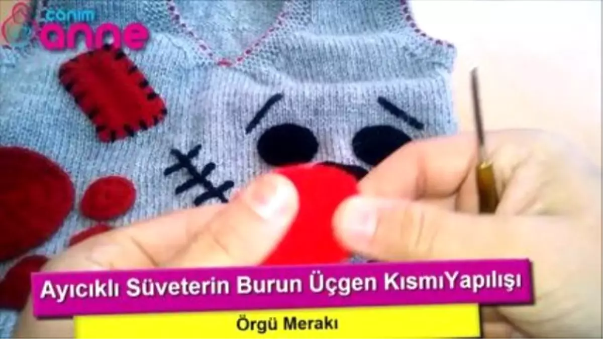 Ayıcıklı Süveterin Burun Üçgen Kısmıyapılışı