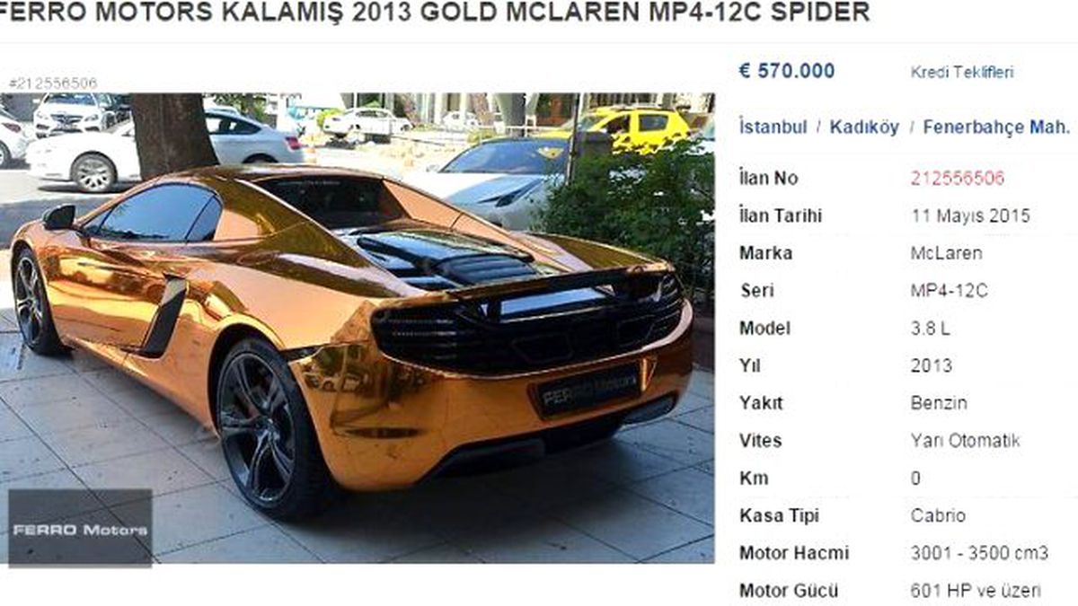 Sahibinden McLaren marka araca ilgi büyük
