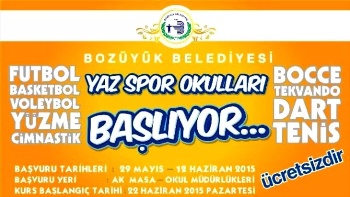 Yaz Spor Etkinlikleri Kayıtları Başlıyor