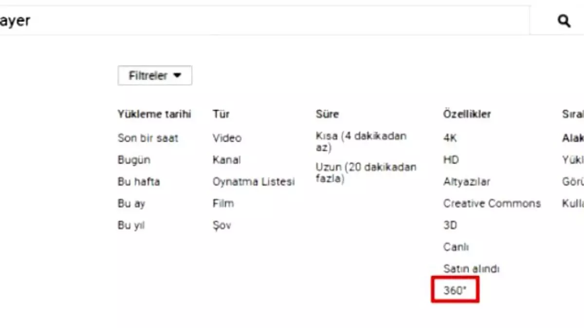 Youtube\'a 360 Derece Video Araması Eklendi
