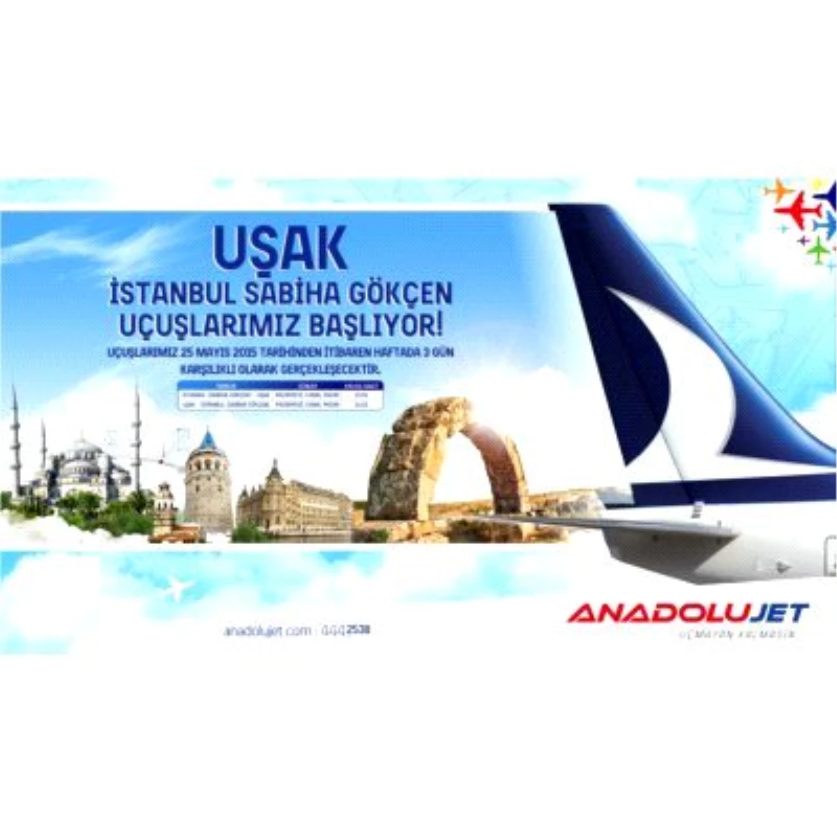 Anadolujet\'in İstanbul - Uşak Seferleri Başladı