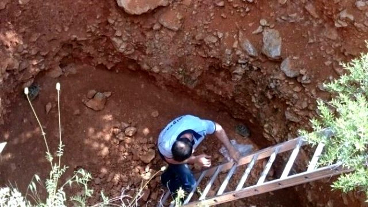 Kuyuda Mahsur Kalan Kaplumbağaları Kurtardılar