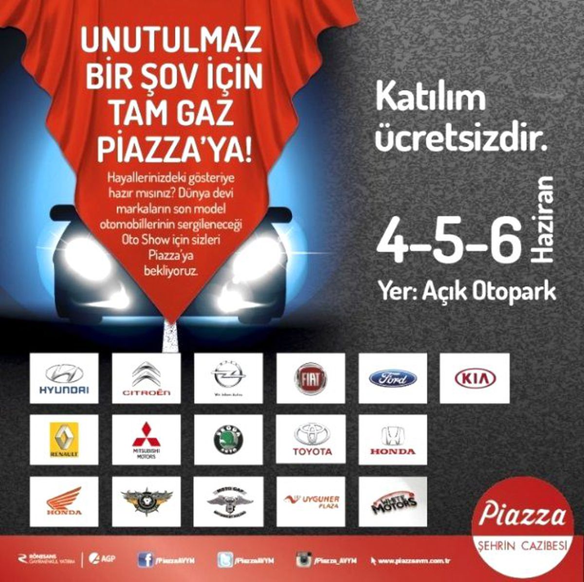 Otomobil Tutkunları Piazza\'da Buluşacak
