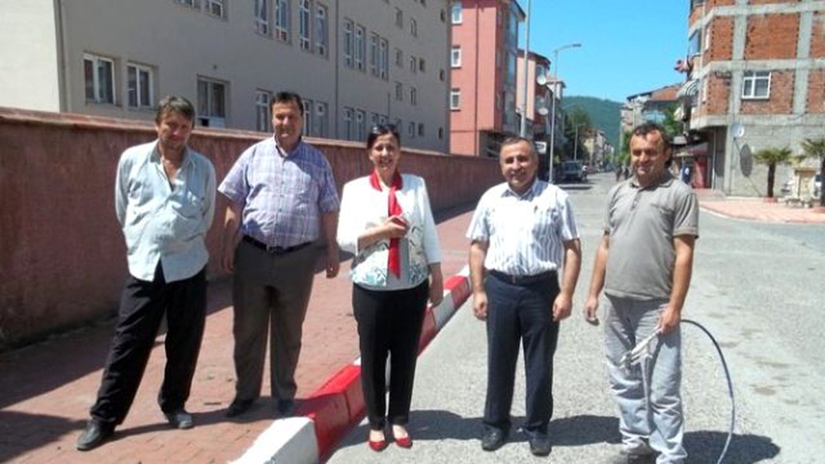Saltukova\'da Bordür Taşlarının Boyanmasına Başlandı