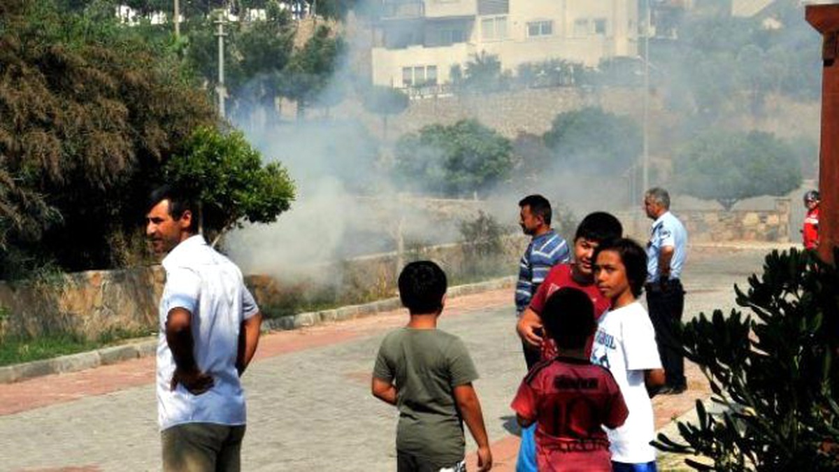 Bodrum\'un İki Ayrı Noktasındaki Otluk Alanda Çıkan Yangın Korkuttu
