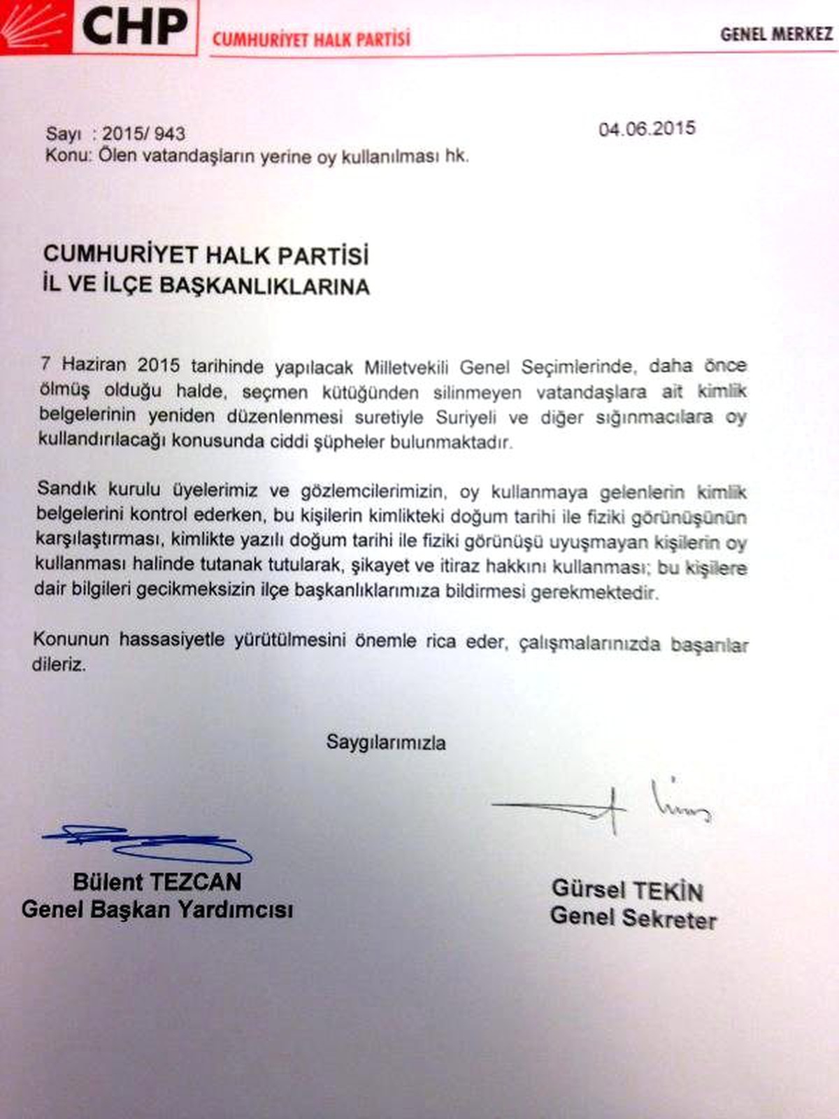 CHP\'den Teşkilatlarına \'Ölü Seçmen\' Uyarısı