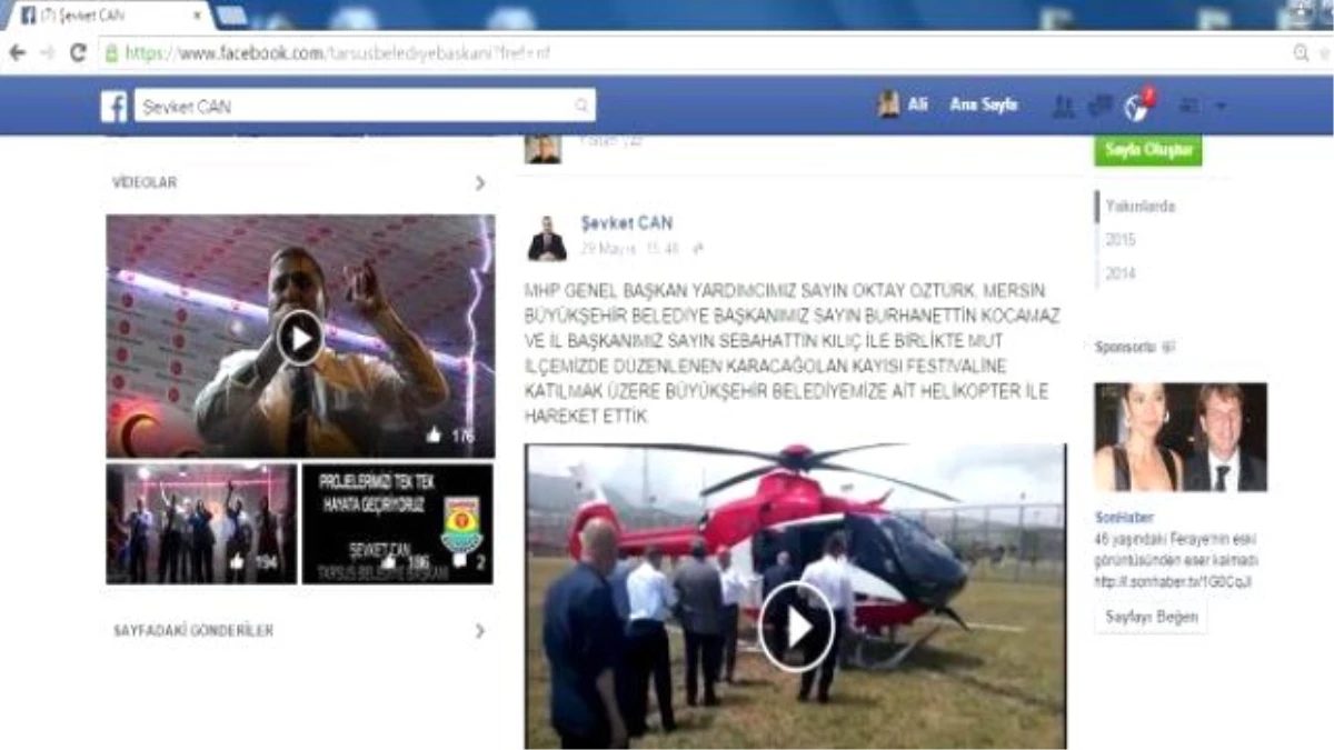 Mersin\'de Tartışmalı Helikopterli Seçim Çalışması