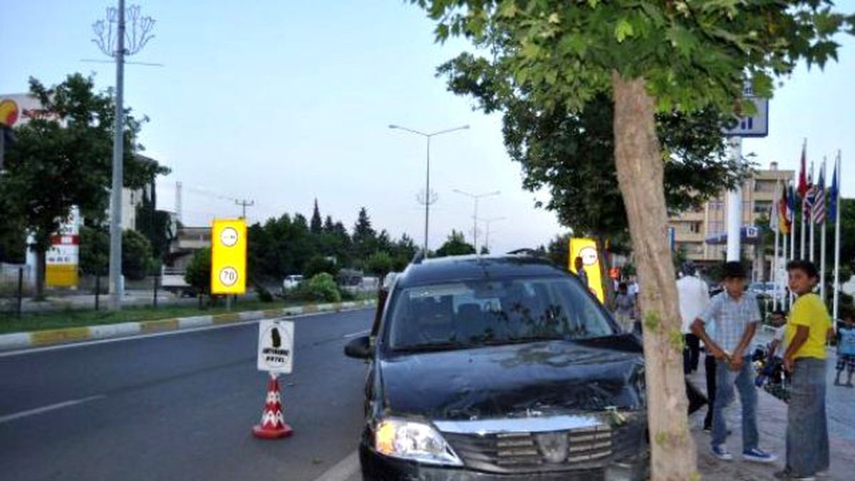 Kontrolden Çıkan Hafif Ticari Araç Ağaca Çarptı